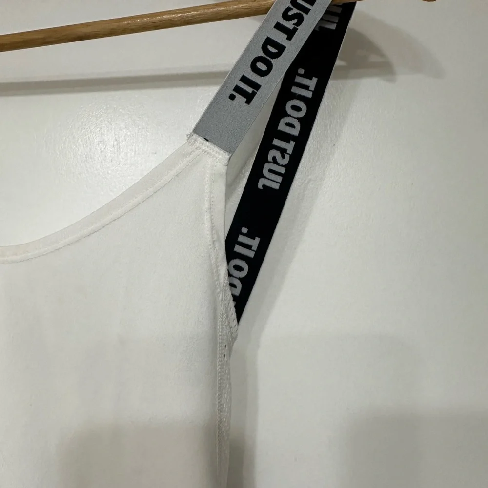 Nike White Tank Top with Black Logo Strap